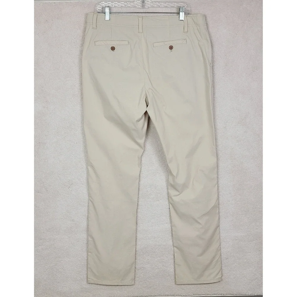 Tailor Vintage Greenwich Slim Straight Chinos 34x32 Pumice Beige Stretch Pants